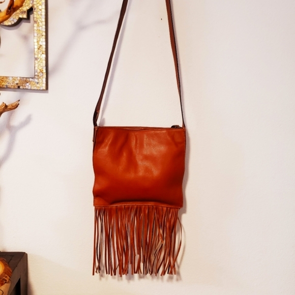 HYPE-Studded Fringe Leather Vintage Handbag - Picture 3 of 6